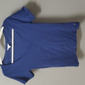 Kite Top 100% Organic Cotton Womens Size 4 Blue Short Sleeve 100% Cotton V-neck